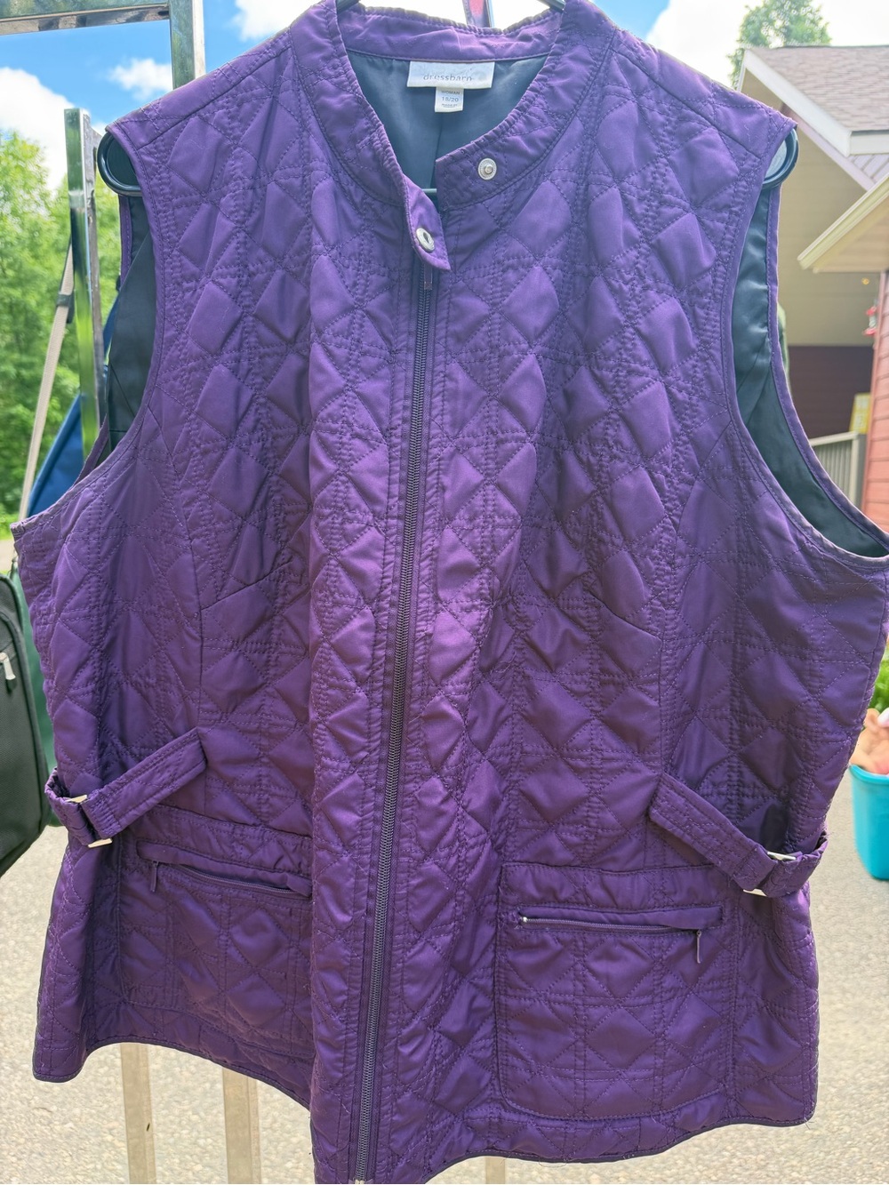 dressbarn Quilted Purple Women's Sleeveless Vest